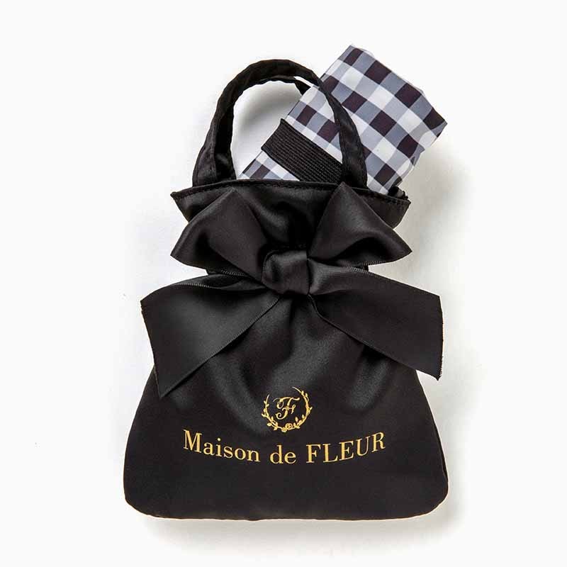 【ローソン限定 メゾンドフルール】エコバッグセット ブラック ギンガムチェック