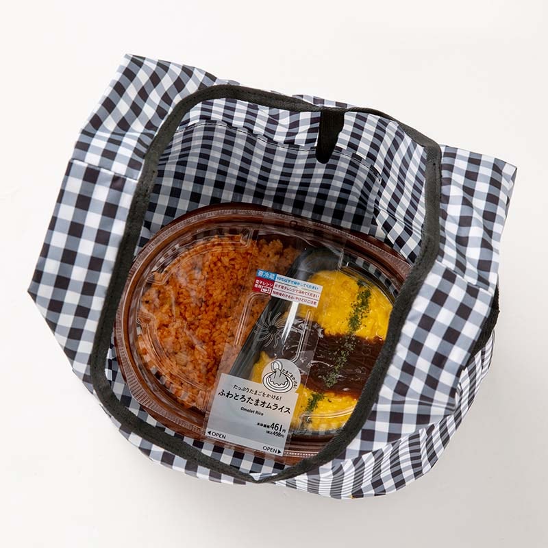 【ローソン限定 メゾンドフルール】エコバッグセット ブラック ギンガムチェック