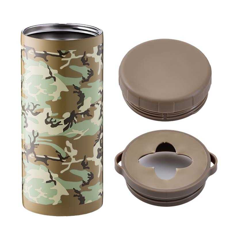 【セブンイレブン・セブンネットショッピング限定付録】保冷/保温 真空・断熱マルチステンレスボトルグリーンカモフラージュ ver.