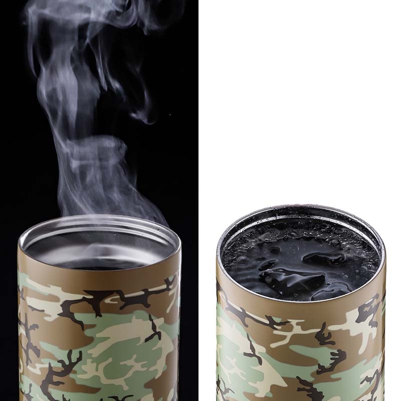 【セブンイレブン・セブンネットショッピング限定付録】保冷/保温 真空・断熱マルチステンレスボトルグリーンカモフラージュ ver.