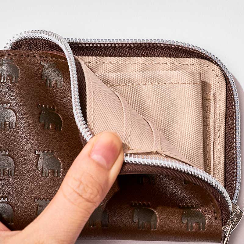 【セブンイレブン限定付録】moz(モズ)整理上手な牛革コンパクト財布ダークブラウンver.