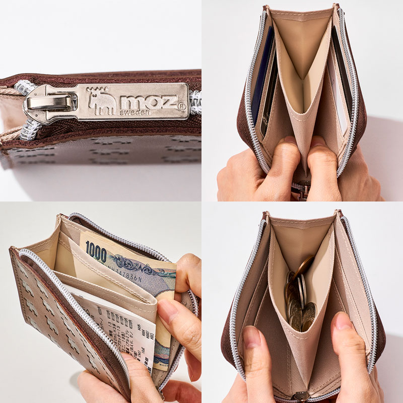 【セブンイレブン限定付録】moz(モズ)整理上手な牛革コンパクト財布ダークブラウンver.