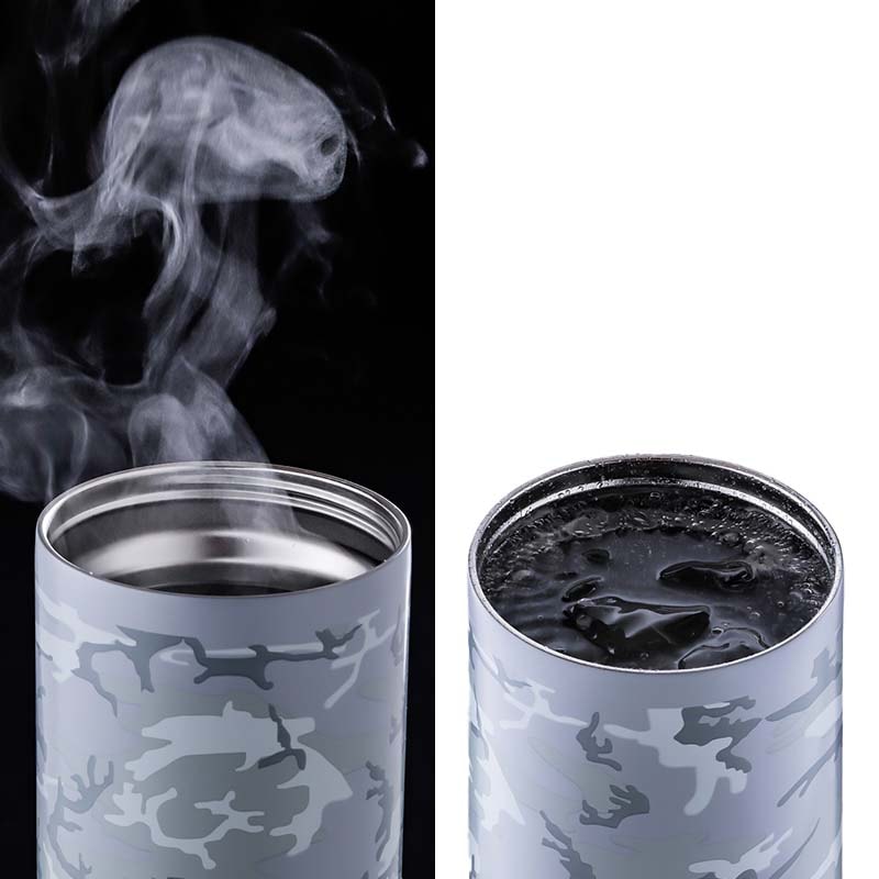 【セブンイレブン・セブンネットショッピング限定付録】保冷/保温 真空・断熱マルチステンレスボトルグレーカモフラージュ ver.