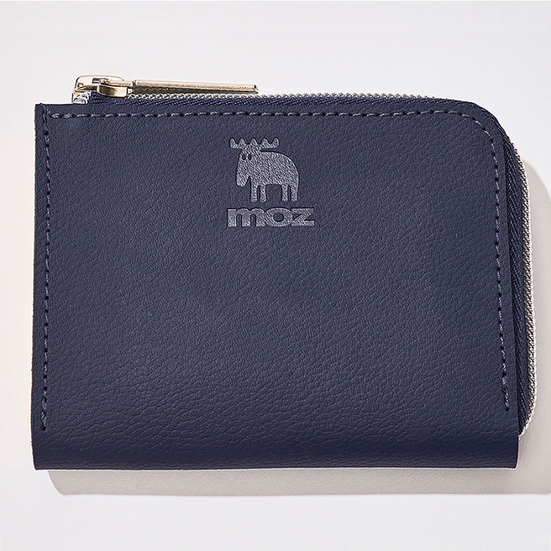 【セブンイレブン限定付録】moz(モズ)整理上手な牛革コンパクト財布ネイビーver.