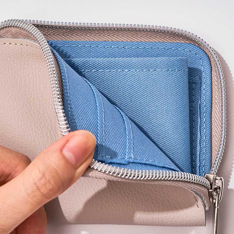 【セブンイレブン限定付録】moz(モズ)整理上手な牛革コンパクト財布グレーver.