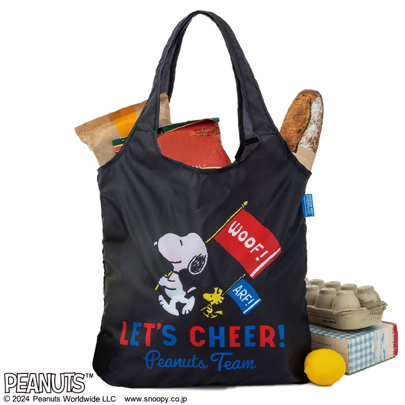 SNOOPY CHEER ECOBAG BOOK BLACK
