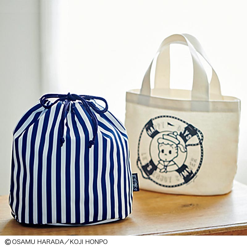 大人のおしゃれ手帖 2021年9月号増刊：8/5発売【セブン-イレブン・セブンネット限定付録】オサムグッズ 巾着+バッグの2個セット！3Wayで使えるマリンキャンバストートバッグ