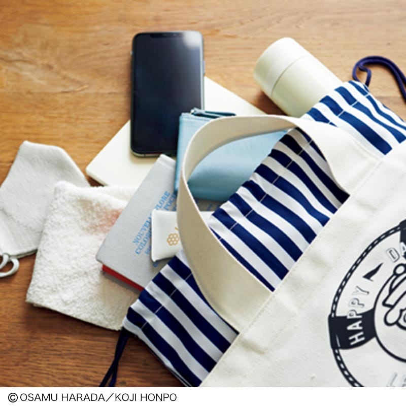 大人のおしゃれ手帖 2021年9月号増刊：8/5発売【セブン-イレブン・セブンネット限定付録】オサムグッズ 巾着+バッグの2個セット！3Wayで使えるマリンキャンバストートバッグ