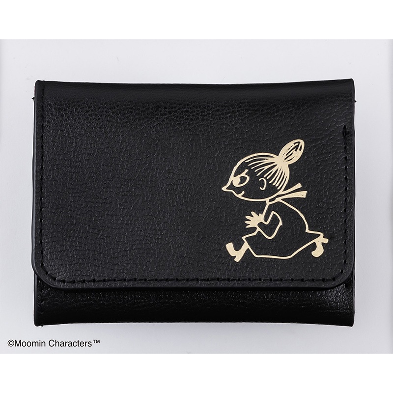 【ムーミン ムック本 付録】牛革三つ折りコンパクト財布 ブラック