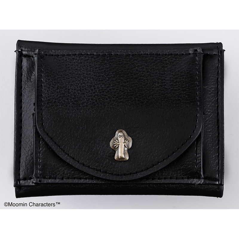 【ムーミン ムック本 付録】牛革三つ折りコンパクト財布 ブラック