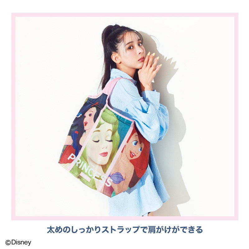 【mini ミニ 2022年6月号 雑誌付録】ミルクフェド特製ディズニープリンセス 保冷と常温に仕分けられる!マルシェバッグ