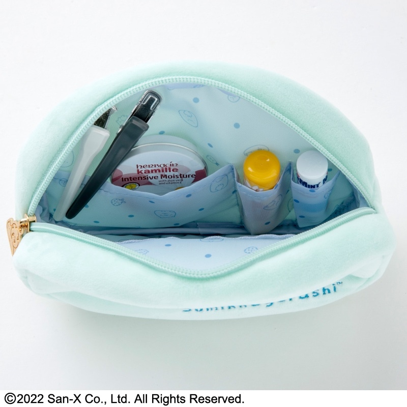 すみっコぐらし ふわふわフェイスポーチBOOK とかげver.：9/30発売【ムック本付録】すみっコぐらし ふわふわフェイスポーチ とかげver.