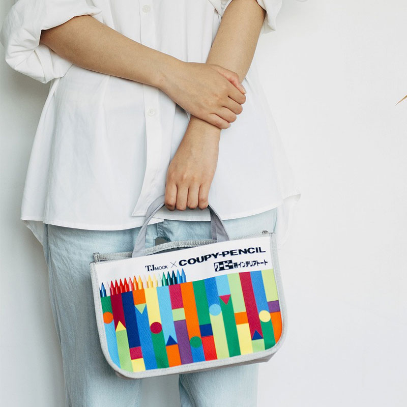 ムック本付録【サクラクレパスの文具たち クーピー柄インテリアトートBOOK】