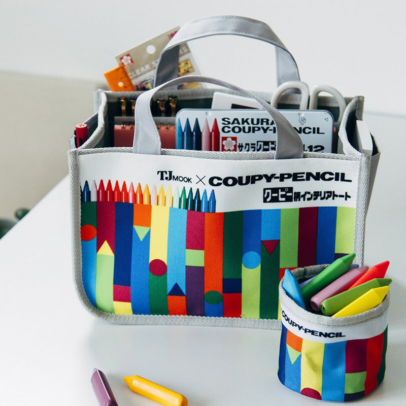 ムック本付録【サクラクレパスの文具たち クーピー柄インテリアトートBOOK】