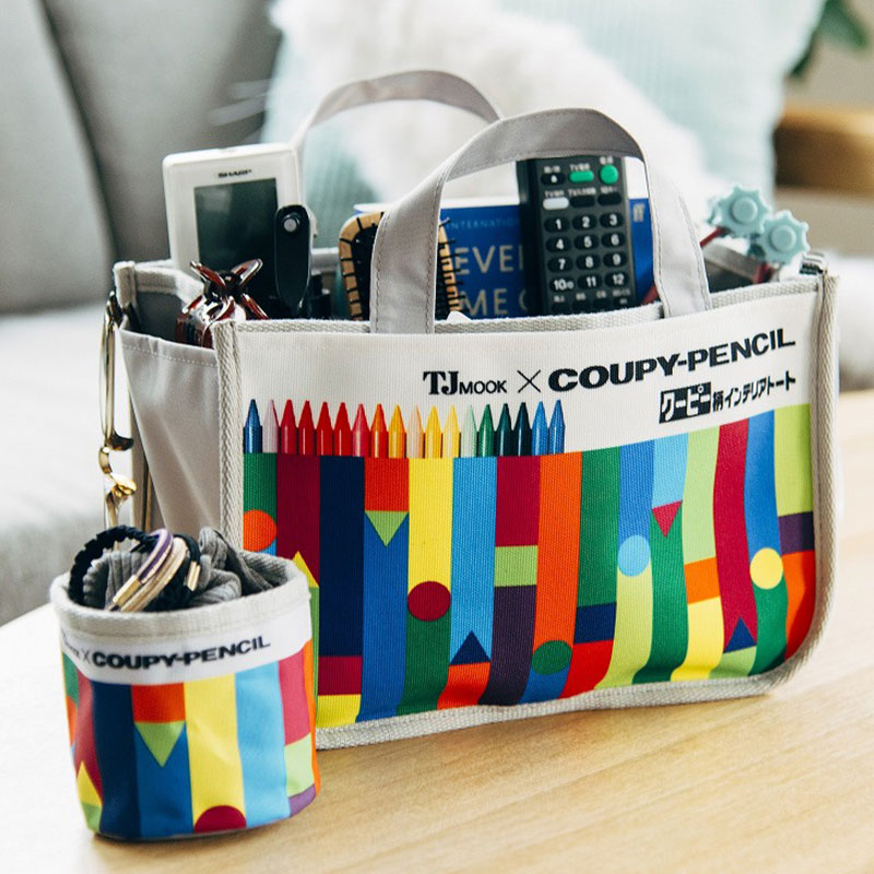 ムック本付録【サクラクレパスの文具たち クーピー柄インテリアトートBOOK】