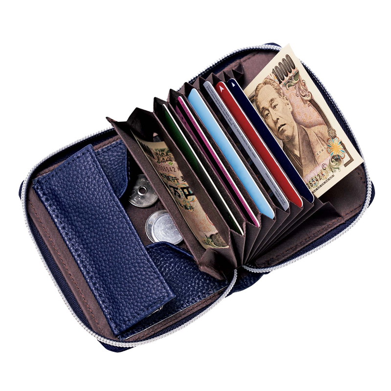 素敵なあの人 2022年11月号：9/16発売【雑誌付録】ハリス ボックス型小銭入れつき レザー調 じゃばらミニ財布