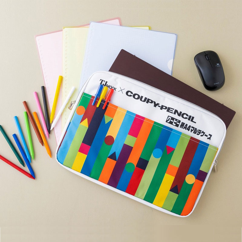 サクラクレパスの文具たち クーピー柄A4マルチケースBOOK：9/27発売【ムック本付録】サクラクレパス クーピー柄A4マルチケース