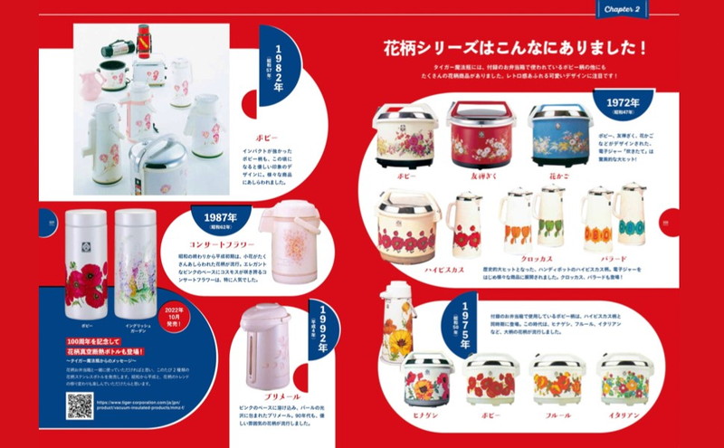 タイガー魔法瓶 100th ANNIVERSARY 懐かしの花柄お弁当箱BOOK:9/27発売【ムック本付録】復刻版ポピー柄弁当箱