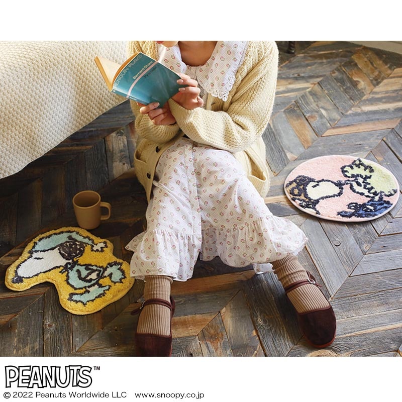 【SNOOPY ムック本 付録】スヌーピーとタピオカ・プディング インテリアマット