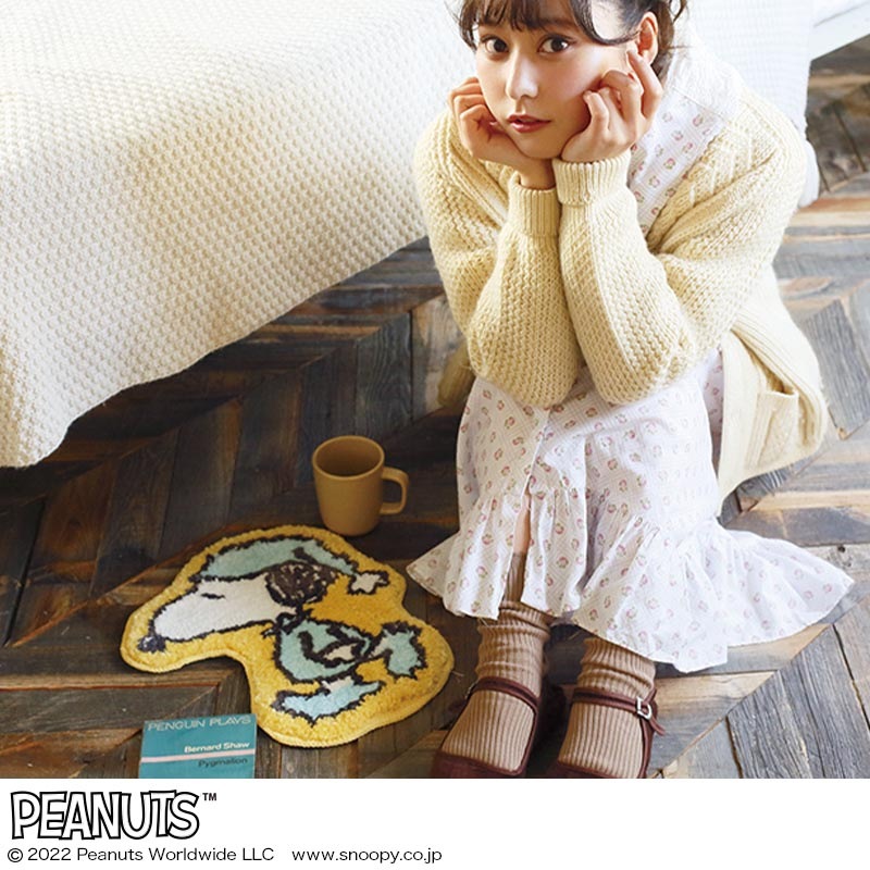 【SNOOPY ムック本 付録】インテリアマット スヌーピー柄 パジャマ