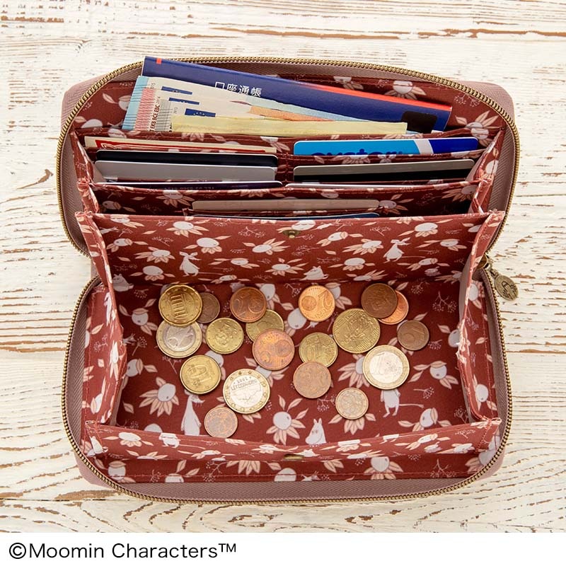 【ファミリーマート限定付録】ムーミンたっぷり入る長財布ピンクベージュ