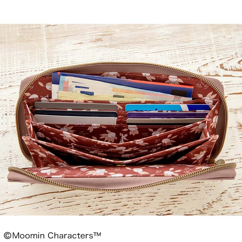 【ファミリーマート限定付録】ムーミンたっぷり入る長財布ピンクベージュ