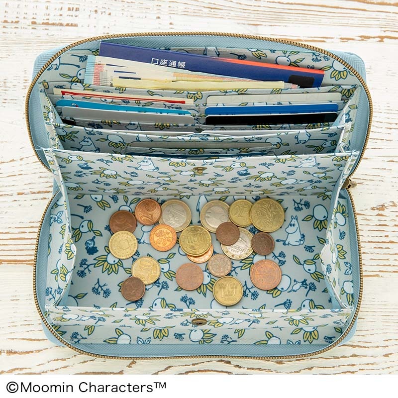 【宝島チャンネル限定付録】ムーミンたっぷり入る長財布スモーキーブルー
