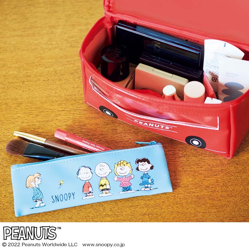【リンネル 2022年10月号宝島チャンネル限定号 1 雑誌付録】スヌーピーバス型バニティポーチ&ペンケース