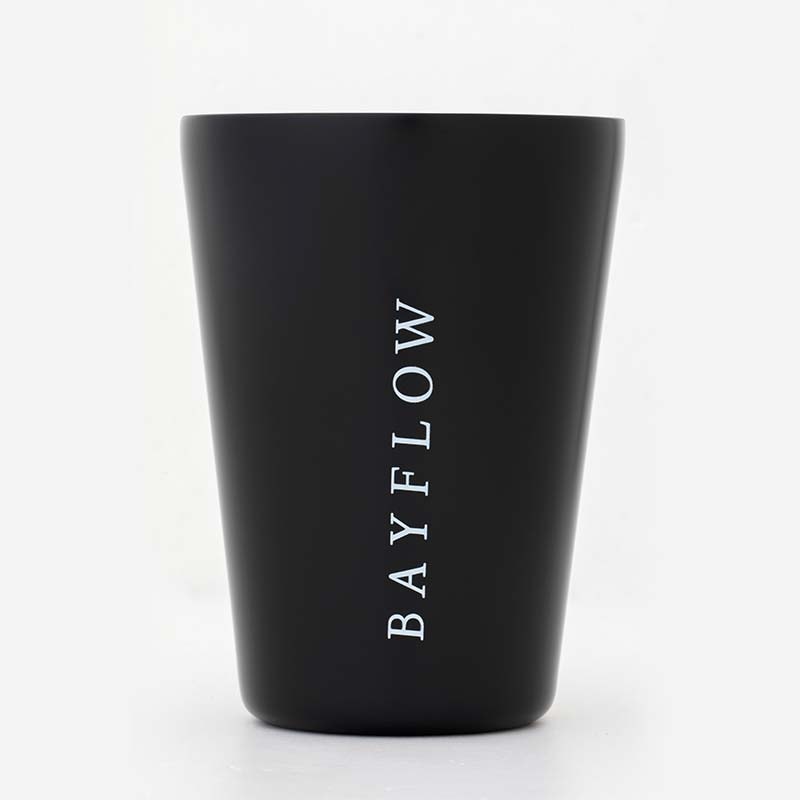 【ローソン・HMV限定付録】BAYFLOW(ベイフロー)カップコーヒータンブラー（マットブラック）背面