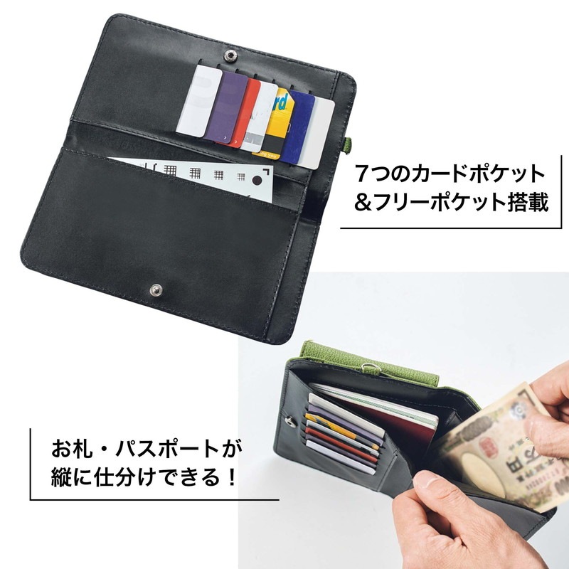 【MonoMaster モノマスター 2022年1月号 雑誌付録】HAMILTON(ハミルトン)カード&スマホが整理 収納できるお財布ショルダー