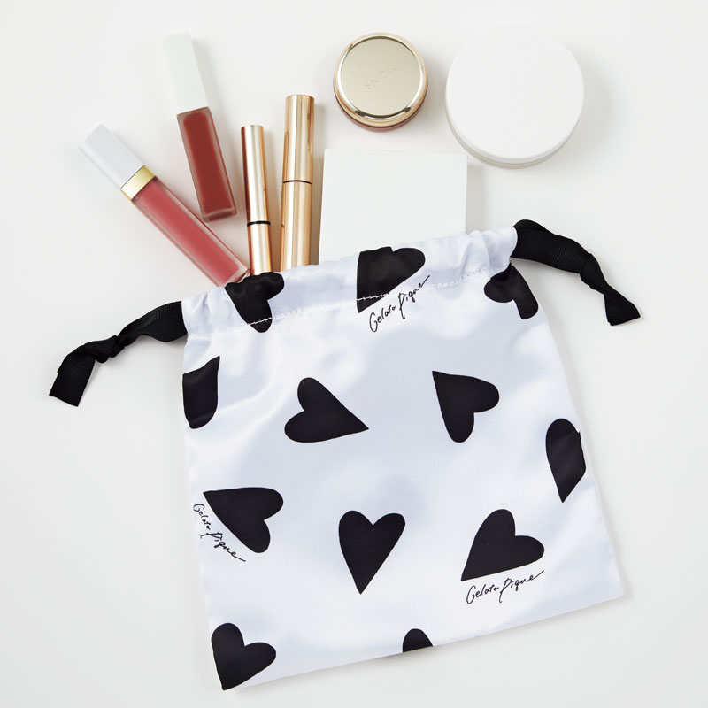 【sweet(スウィート)10月号 雑誌付録】ジェラートピケ ハート柄巾着 9月10日発売