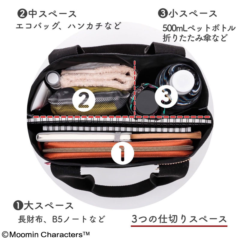 MOOMIN ムーミン公式ファンブック 2022 仕切りトートバッグver.:4/15発売【ムック本付録】リトルミイ 仕切りトートバッグ