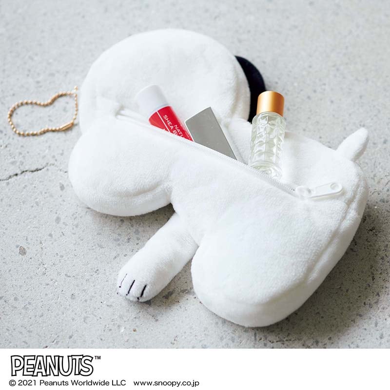 リンネル 2021年10月号:8/20発売【雑誌付録】スヌーピーのふわふわWポーチ