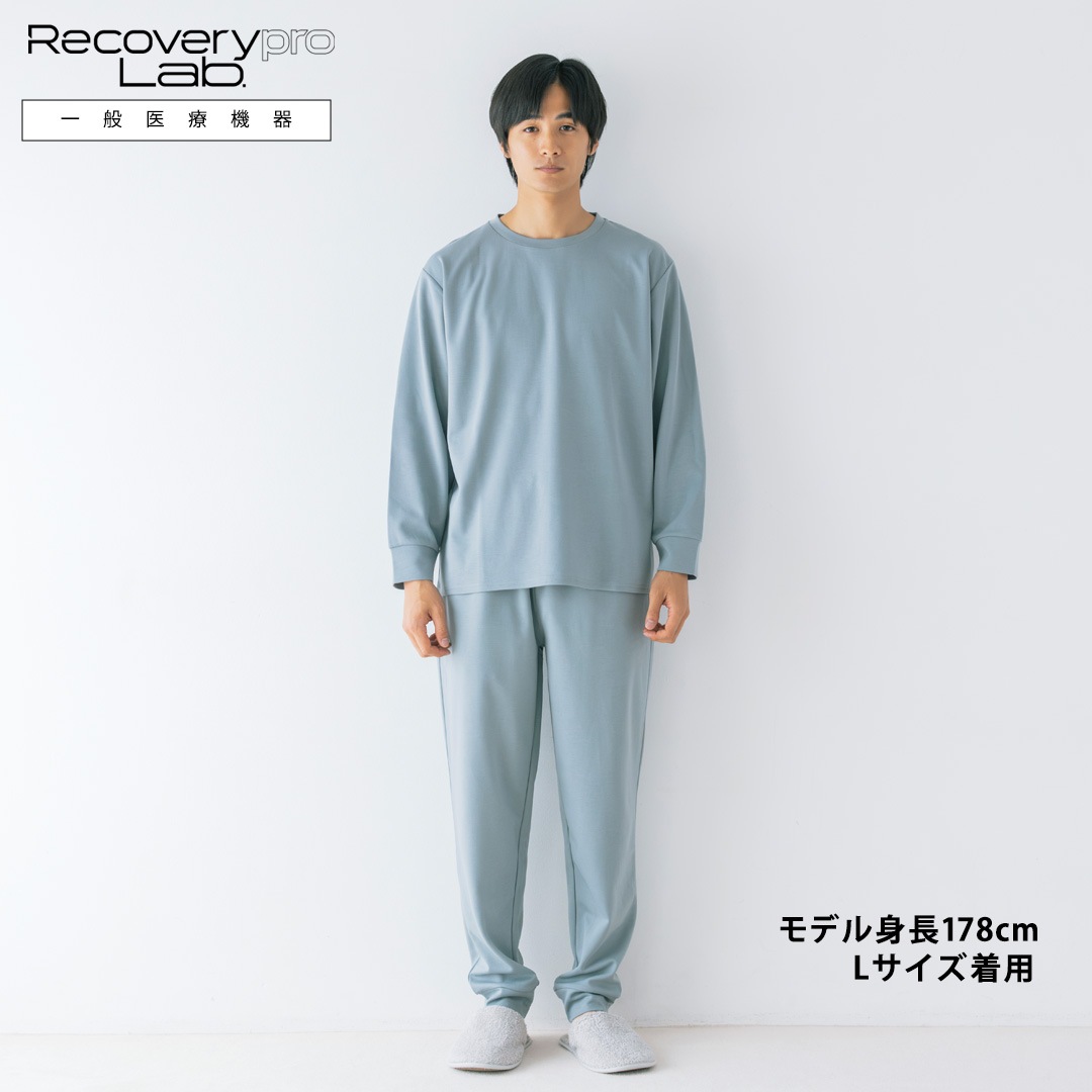 �ڰ��̰��ŵ����Recoverypro Lab. ��ϫ���������� �岼���åȡ�Ĺµ�����󥰥ѥ�ġ˥�˥��å��� L������ BLUE GRAY