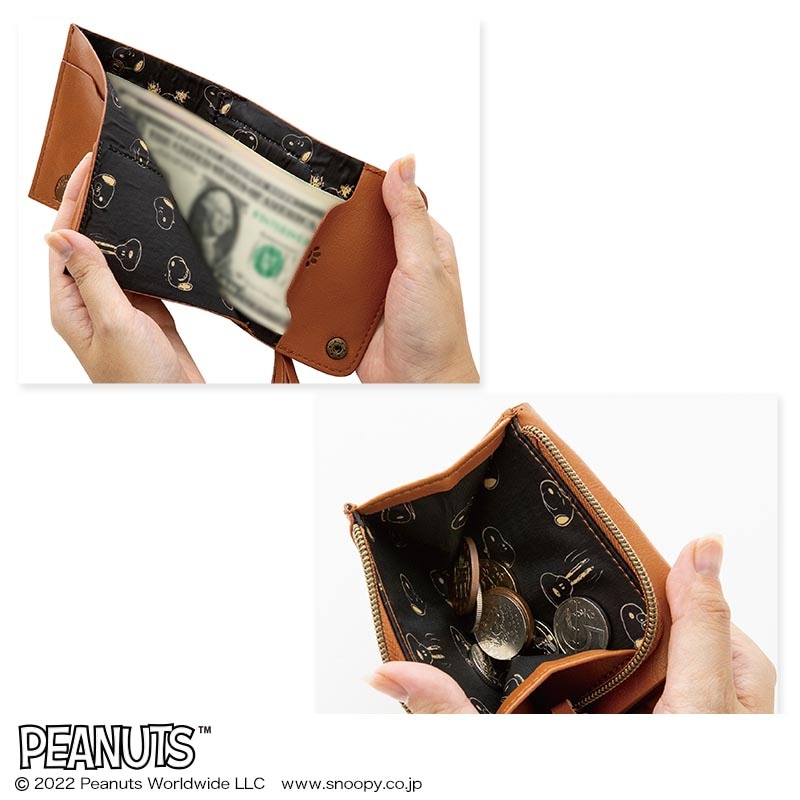【ローソン限定 スヌーピー ムック本 付録】極小財布 キャメル