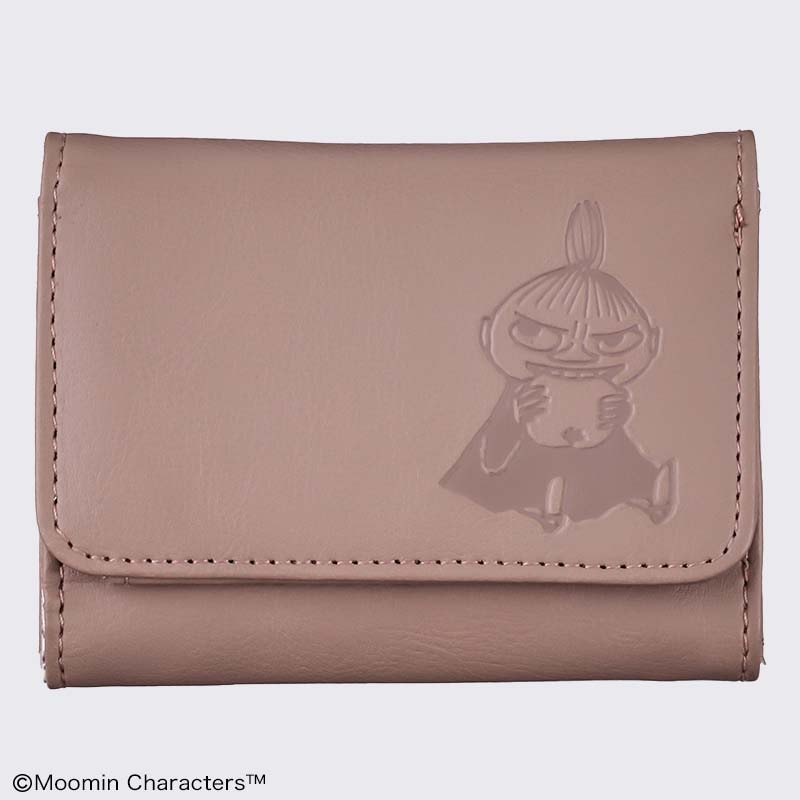 【ファミリーマート ムーミン ムック本 付録】三つ折りコンパクト財布 ピンクベージュ リトルミイ