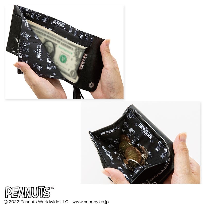 【ローソン限定 スヌーピー ムック本 付録】極小財布 ブラック
