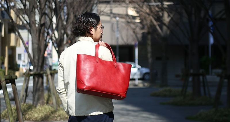 minca ミンカ 栃木レザー オールレザートートバッグ レッド 赤 mincaの 