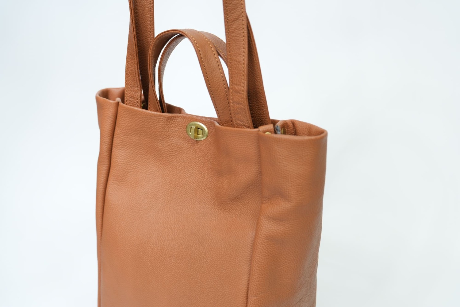 Twist Buckle Emboss Tote Bag