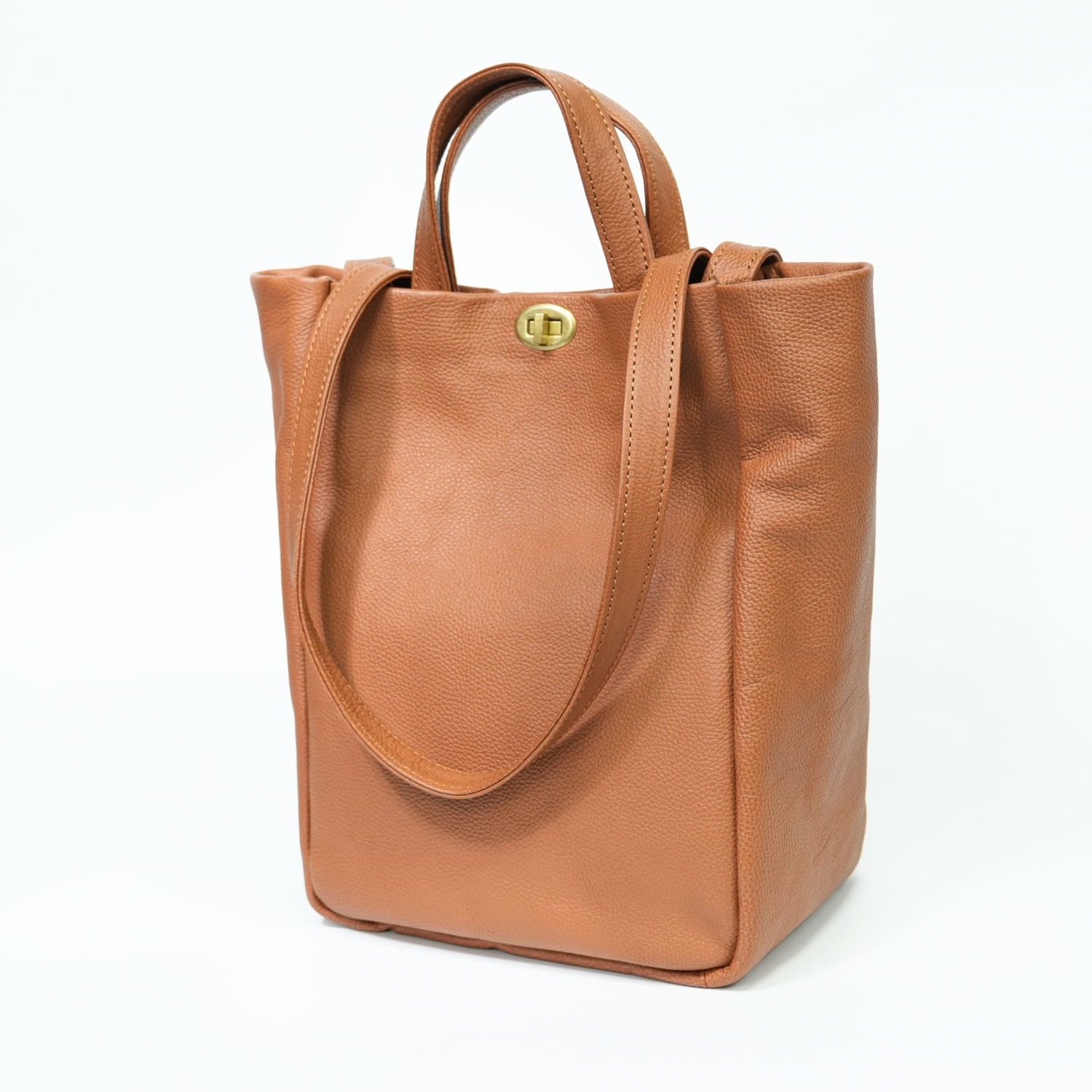 Twist Buckle Emboss Tote Bag