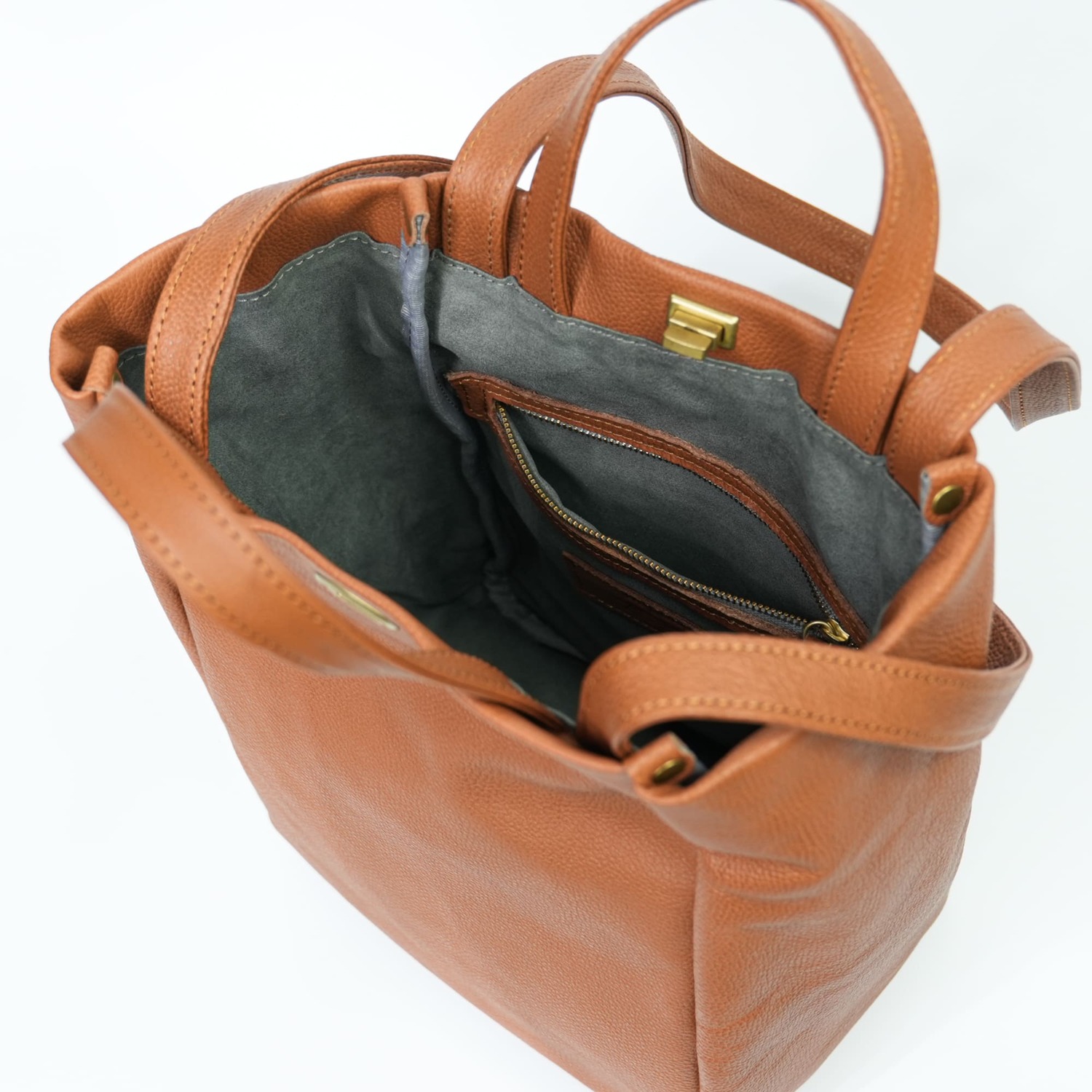 Twist Buckle Emboss Tote Bag