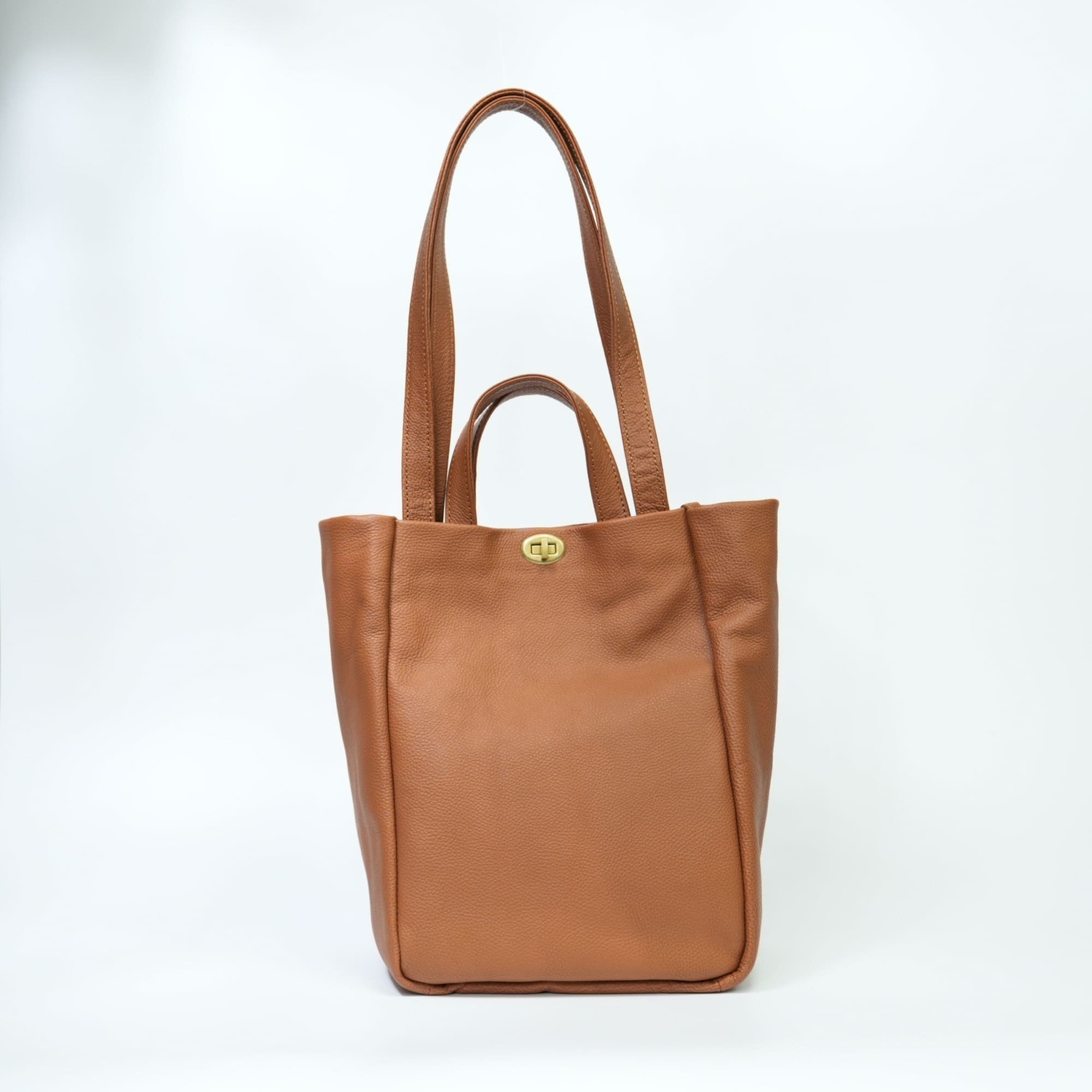 Twist Buckle Emboss Tote Bag