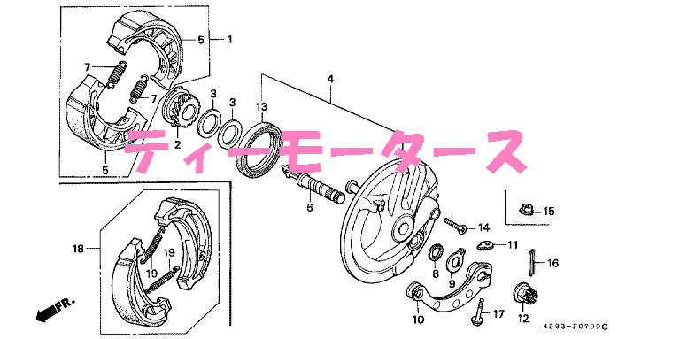 CT110－P UB オーストラリア 輸出仕様☆フロントブレーキシュー