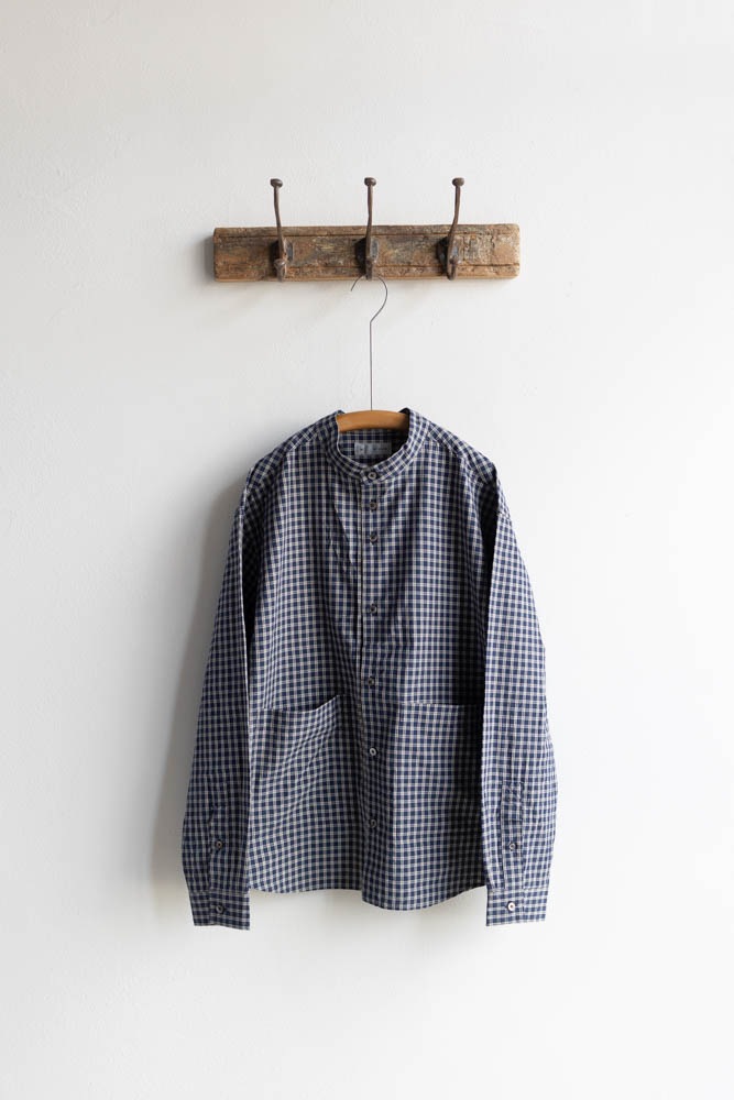 D221297 NONNATIVE チェック柄バンドカラーシャツ D221297 NONNATIVE チェック柄バンドカラーシャツ - トップス