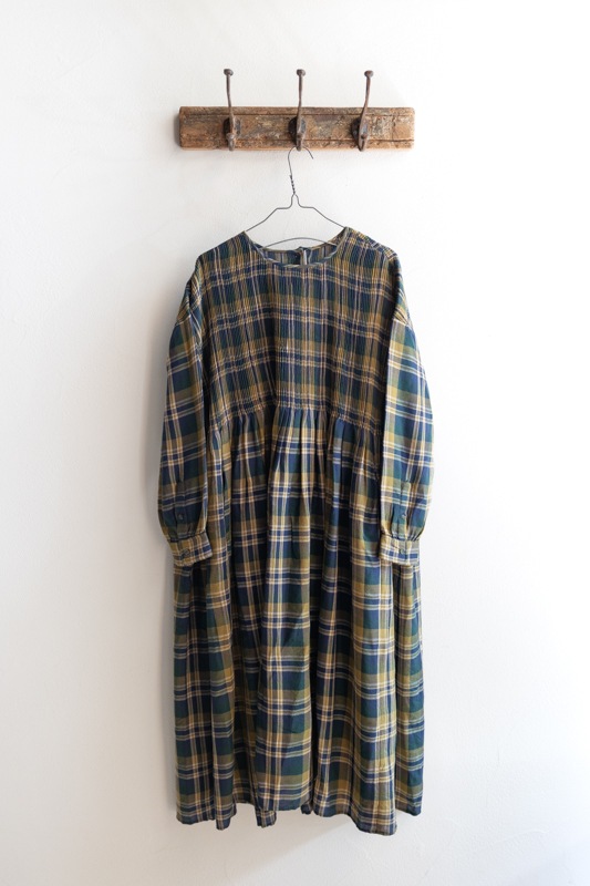 maison de soil メゾンドソイル | WOOL COTTON TWILL WEAVE CHECK CREW