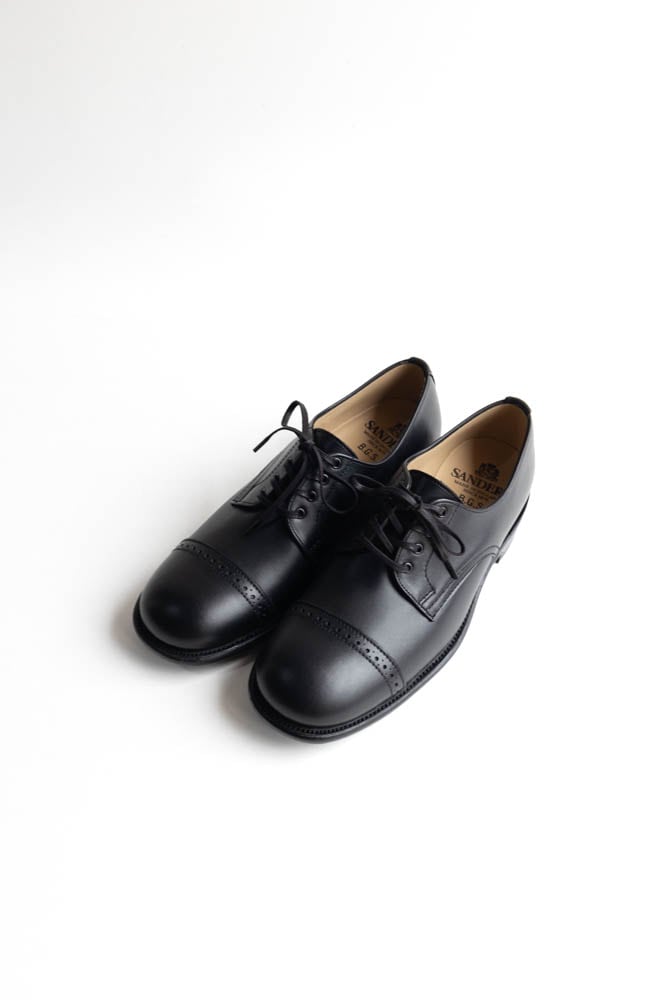 SANDERS サンダース | B.G.S. PUNCHED CAP DERBY Col : BLACK (B.G.S.