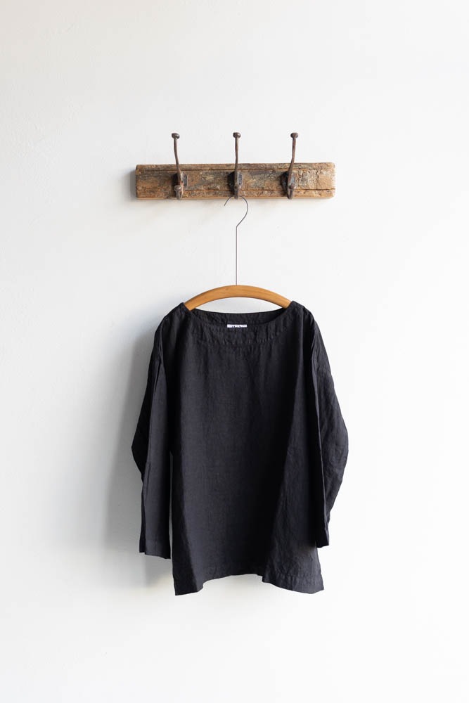 ARMEN アーメン | LINEN PLAIN OVERDYE BOAT NECK 3/5SL SHIRT Col