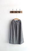 SOIL ソイル | 60s LINEN CHECK EASY SKIRT Col : BLACK×OFF WHITE