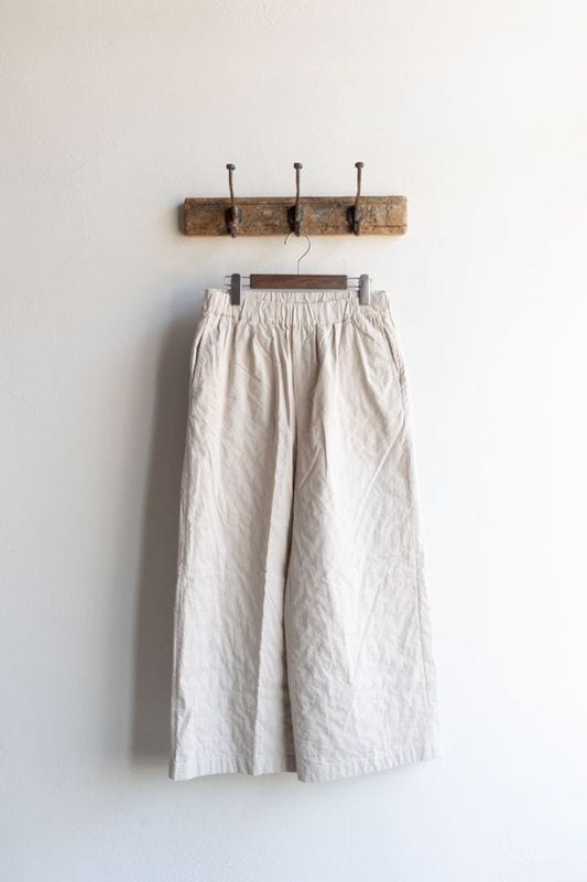 maison de soil メゾンドソイル | 60s STITCHED ORGANIC CAMBRIC WIDE PANTS Col : Lt BEIGE