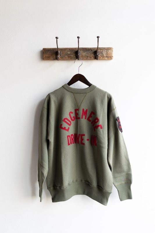 WAREHOUSE ウエアハウス | Lot.401 Sweat "EDGEMERE" Col : ODグリーン
